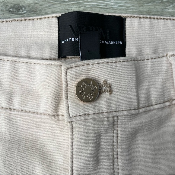 High-Rise Grommet Slim Crop Jean Pants Bone Size 0 WHBM-White House Black Market - Picture 5 of 13
